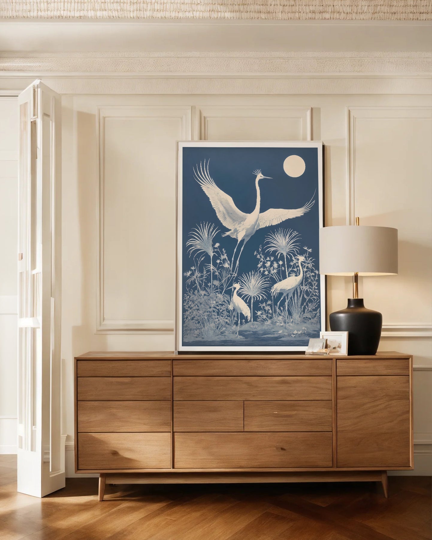 "Crane Cyanotype" Art Print - Lidia's
