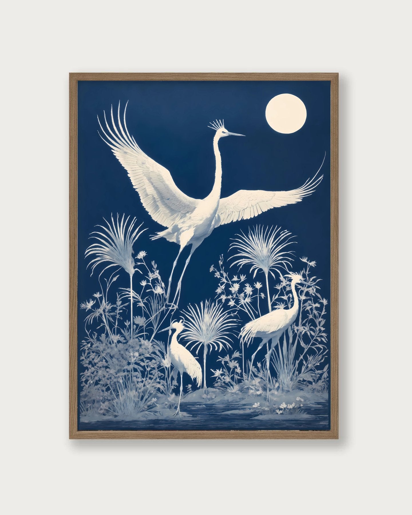 "Crane Cyanotype" Art Print - Lidia's