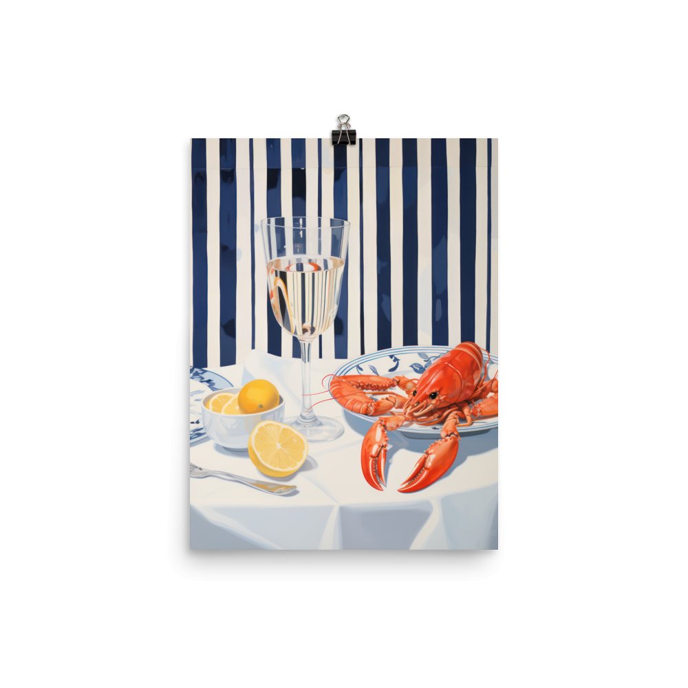 "Lobster & Wine" Art Print - Lidia's