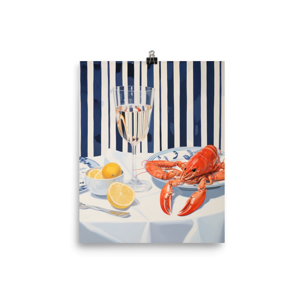 "Lobster & Wine" Art Print - Lidia's
