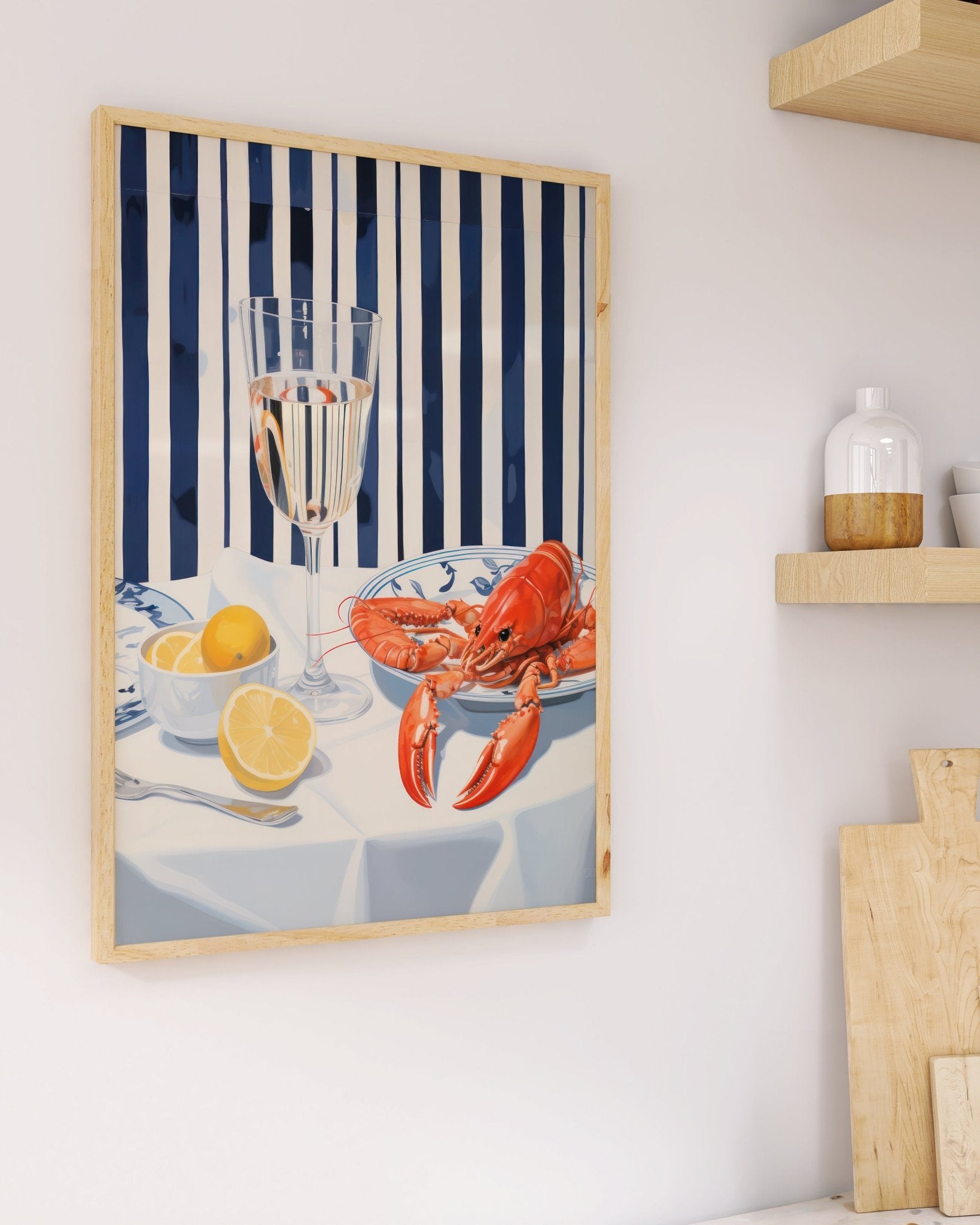 "Lobster & Wine" Art Print - Lidia's