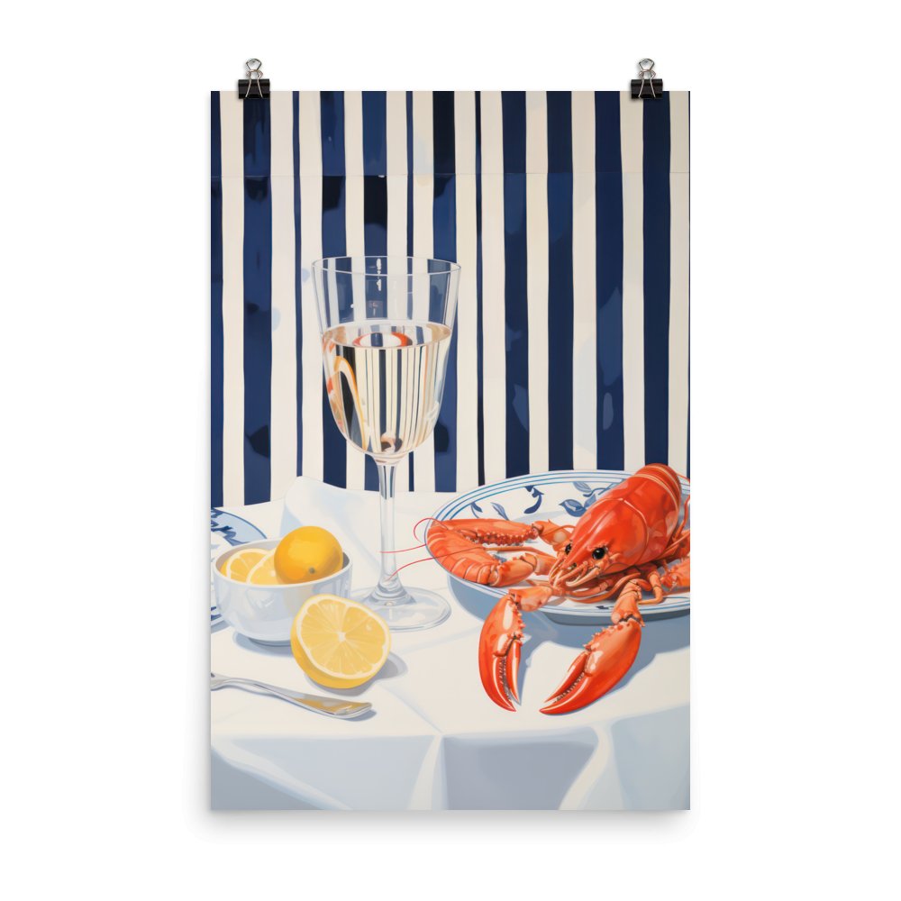 "Lobster & Wine" Art Print - Lidia's